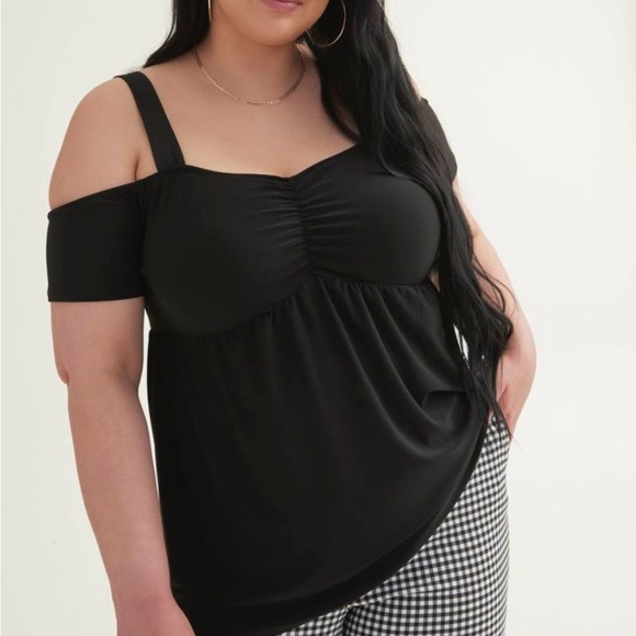 Penningtons Tops - Penningtons  top, black sleeveless ,shirring,empire waist,
Straps,flare,stretchy